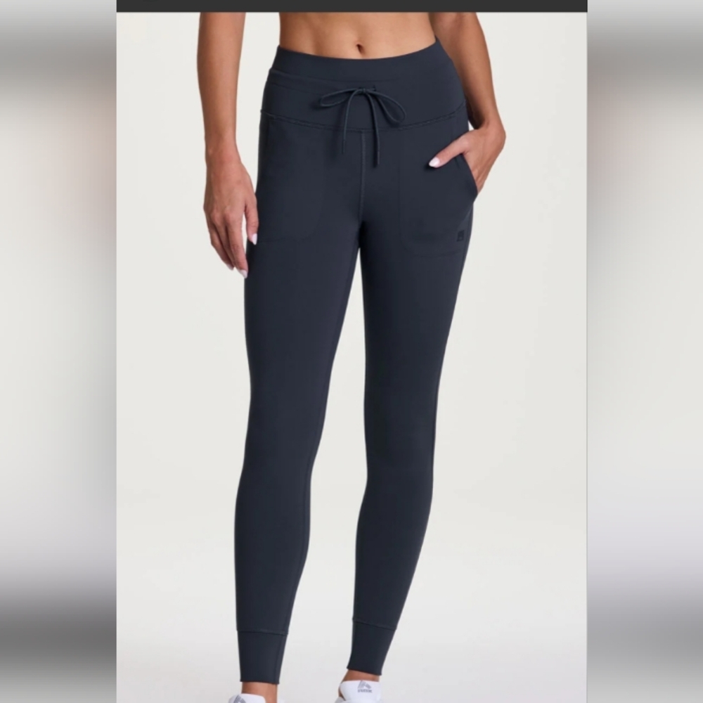 Avalanche Navy High-Rise Track Joggers with Drawstring